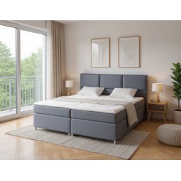 Łóżko LINEA Grey 160x200cm – kontynentalne łóżko, które porządkuje sypialnię