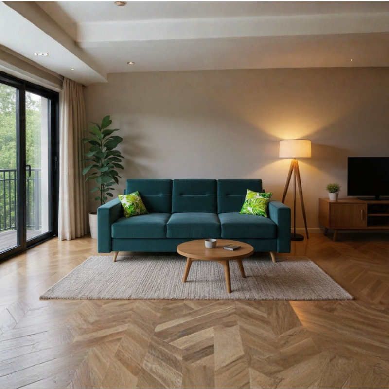 Sofa rozkładana NOYA - turkusowa wygoda